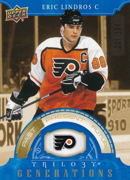 insert karta ERIC LINDROS 22-23 Trilogy Generations Past Blue /299